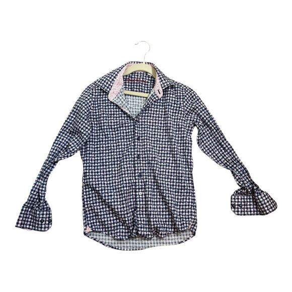 Robert Graham Other - Robert Graham Kids Checkered Button Up Shirt with Pink Collar Size 10-12